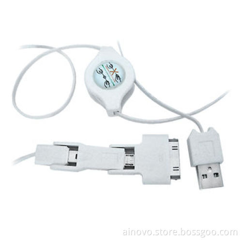 3 in 1 Sync Retractable USB Data Cable for iPhone, portable